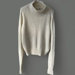 Wilfred Aritzia Chenille Crop Turtleneck Sweater